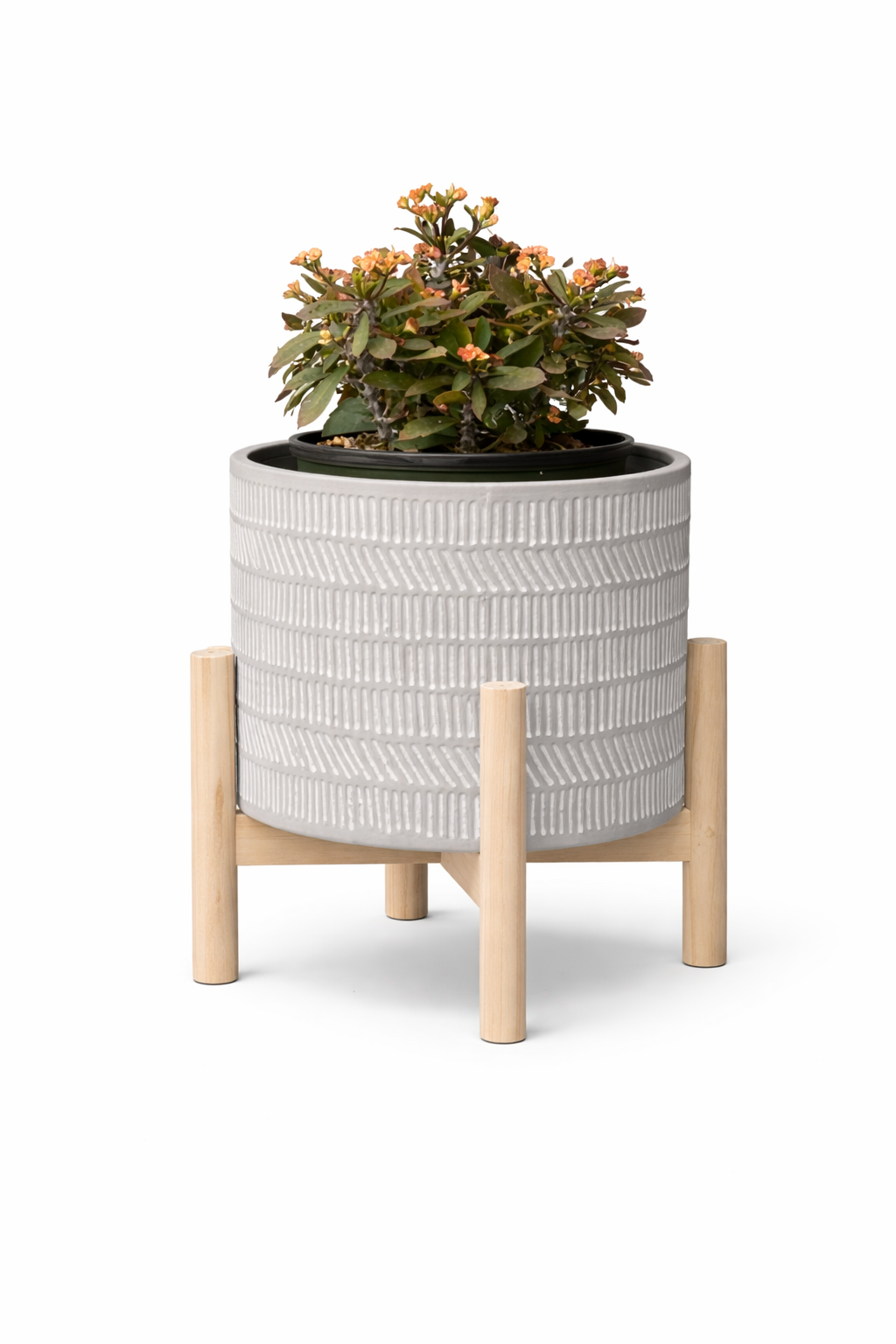 בית עציץ גדול מחרס על מעמד