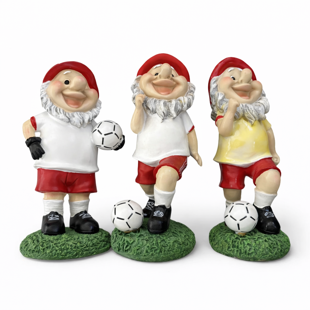 סט 3 גמדים מקרמיקה - קבוצת כדורגל