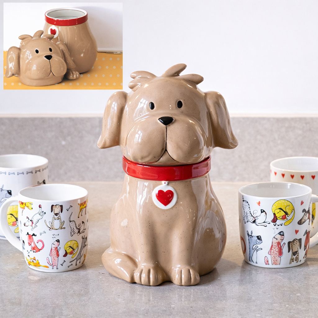 צנצנת מעוצבת בצורת כלב
