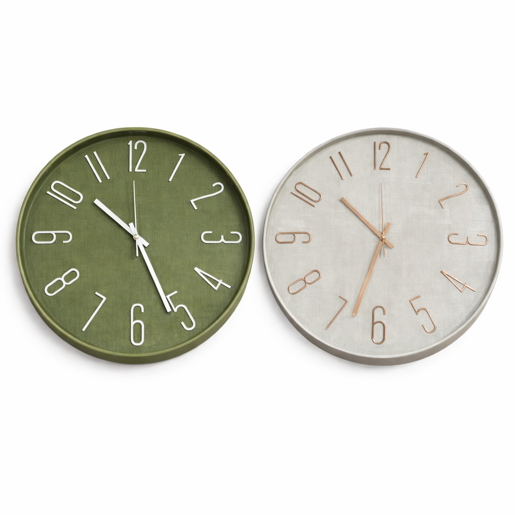 שעון קיר ירוק\לבן