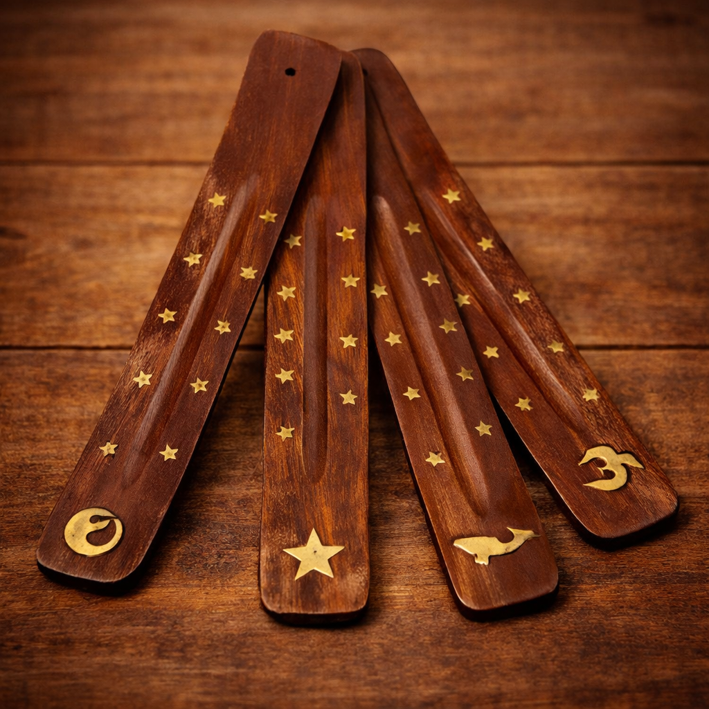 מעמד לקטורת מעץ מנגו טבעי