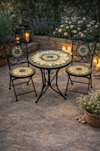 סט שולחן ושני כסאות פסיפס