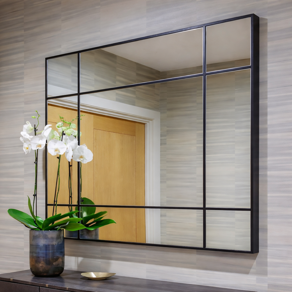 מראה לתלייה מרובעת בצבע שחור