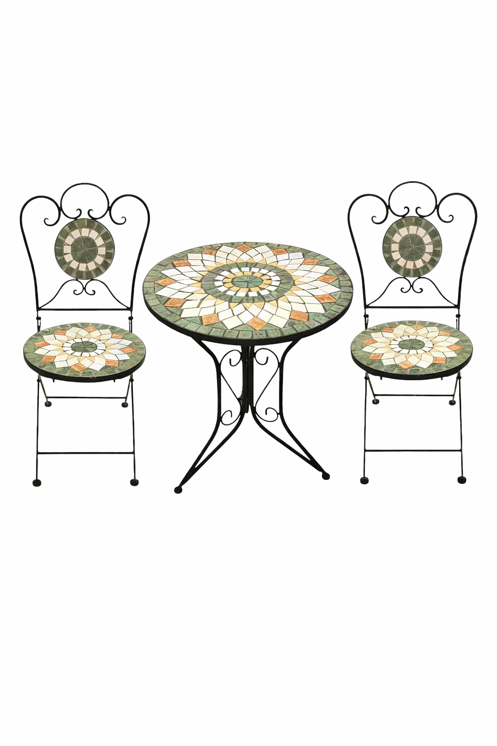 סט שולחן ושני כסאות פסיפס