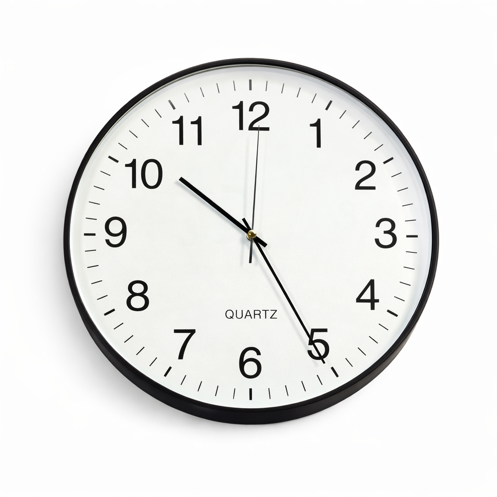 שעון קיר בצבע שחור\לבן