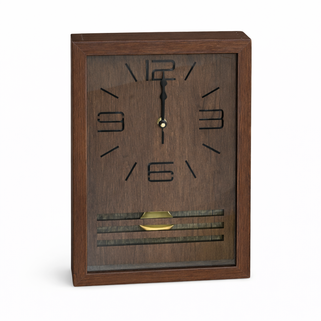 שעון עץ מלבני שולחני\לתלייה