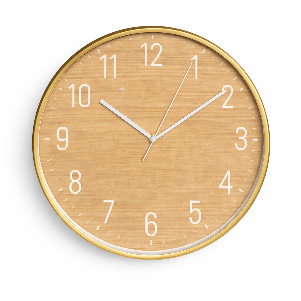 שעון קיר מסגרת בצבע זהב\חום